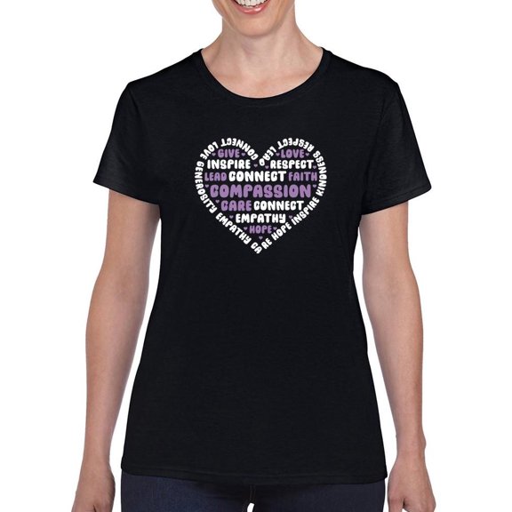 Inspirational Heart T-Shirt Women -Smartprints Designs, Female Small