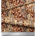 thumbnail image 2 of Soimoi Orange polyester Crepe Fabric Leopard & Snake Animal Skin Decor Fabric Printed Yard 52 Inch Wide, 2 of 3
