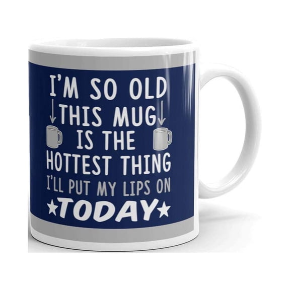 I'm so Old this Mug is the Hottest Thing I'll Put my Lips on Today Retirement Gifts Coffee Tea Ceramic Mug Office Work Cup Gift 11 oz