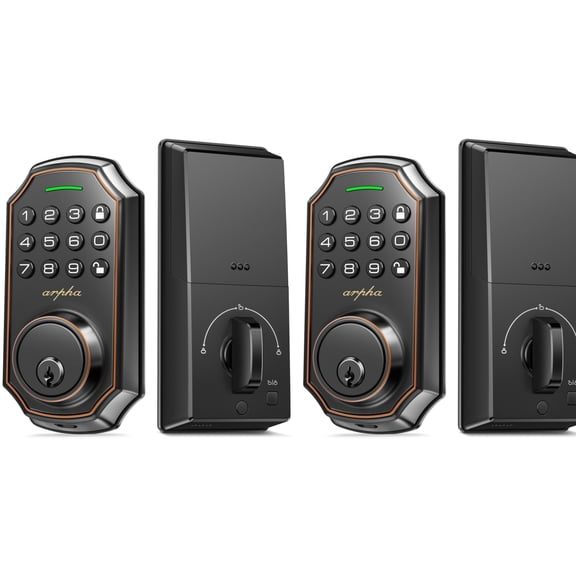 Smart Electronic Keyless Entry Door Lock with Code， with Keypad，Deadbolt，for Front Door，Bedroom，Zinc Alloy，Black