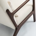 thumbnail image 5 of PORKISS Mid-Century Accent Chair, Velvet Upholstered Arm Chair with Wood Frame and Waist Cushion, Modern Armchair, Reading Chair for Living Room, Bedroom, Sunroom,Beige, 5 of 11