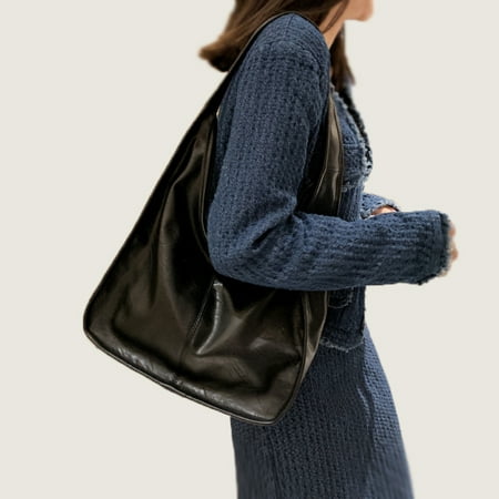 Beranmey Daily Casual Solid Color Shoulder Luna Bags Commuter Tote Bags For Women Retro Texture Crossbody Handbag For Women