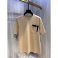 thumbnail image 5 of Camiseta holgada de manga corta con cuello redondo y parche de piel de algodón peinado de High Street para hombre para primavera/verano, 5 of 5