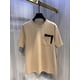 thumbnail image 5 of Camiseta holgada de manga corta con cuello redondo y parche de piel de algodón peinado de High Street para hombre para primavera/verano, 5 of 5