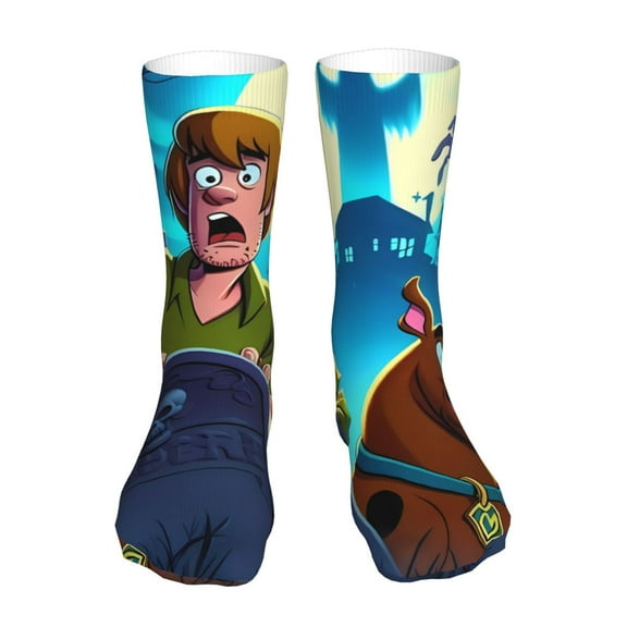 Saiise Scooby-Doo Funny Socks Men Women Adults Novelty Graphic Crew Tube Socks Crazy Design Casual Dress Socks for Sports,Running,Travel