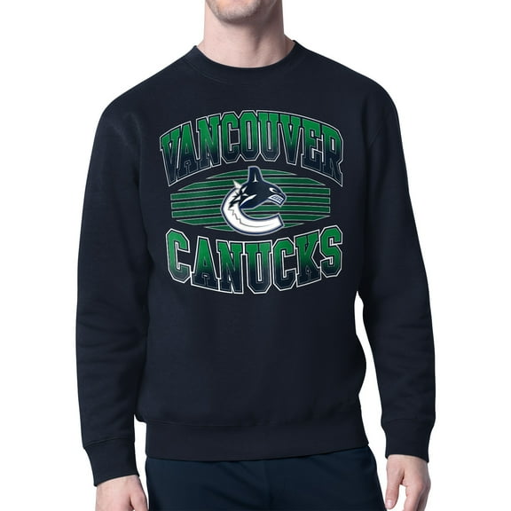 Men's Starter Navy Vancouver Canucks Team Grit Graphic Fleece Pullover Sweatshirt