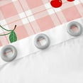 thumbnail image 4 of Cute Cherry Curtains & Drapes Pink White Fruit 30%-50% Blackout Curtains for Living Room, Kawaii Curtains Youth,Geometric Grid Plaid Window Treatments 42Wx90L, 4 of 5