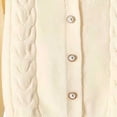 thumbnail image 5 of Vynhevius Women's Crew Neck Sweater Cable Knit Solid Pearl Button Down Cropped Fall Winter Casual Tops, 5 of 5