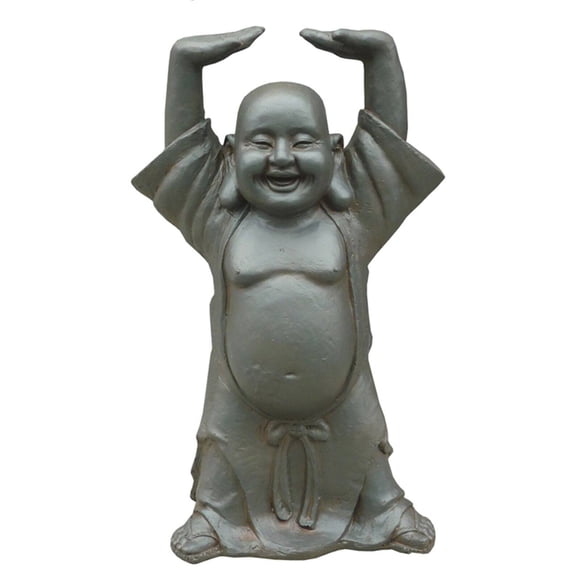 Hi-Line Gift Ltd Fibre d'Argile Buddha avec Statue Mains Levées