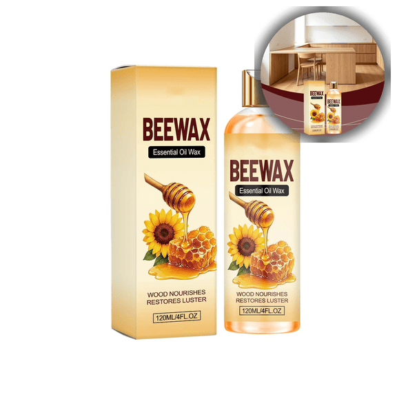 Natural Beeswax Wood Polish & Restorer - Furniture Care & Nourisher for All Wood Surfaces, Floors, Cabinets & Antiques