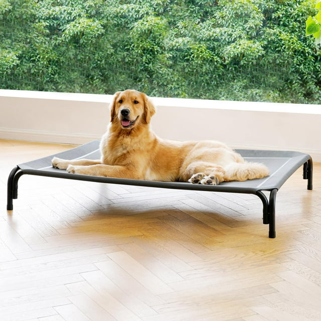 Cama elevada para perros DOPEDIO para perros extra grandes, color gris
