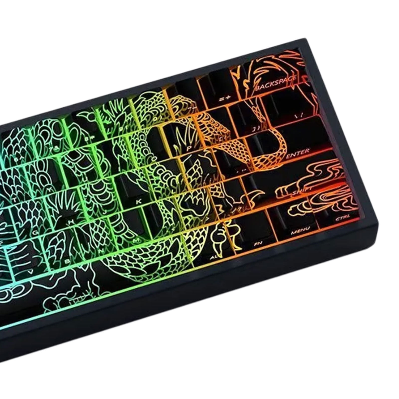 Keycaps 74Key Side Print Backlit Keycap Set Loong Dye Sublimations for 60 61 65 67 68 Keyboards