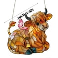 thumbnail image 3 of Cow Butterfly Stained Acrylic Style Window Hanging Farm Ornament For Home Window Garden Farm Decor Gift For Cow Lovers, 3 of 6