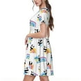 thumbnail image 2 of Naloa Panda And Rainbow Print Womens Summer A-Line Dress with Pockets,Short Sleeve Dresses,Flowy Beach Swing Dress for Vacation Travel, 2 of 6