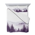 thumbnail image 7 of Purple Mist Forest Full Size Down Alternative Comforter, Lightweight Comforter Quilt Bedding Set with Pillow Shams Simple Trees Mountains Landscape All Seasons Bed Comforter Duvet Insert 78"x90", 7 of 7