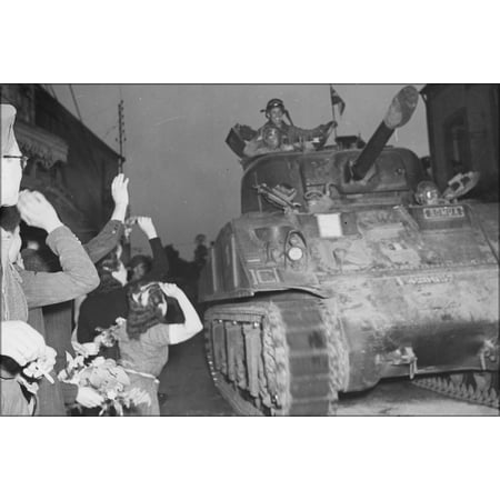 24"x36" Gallery Poster, WWII Europe France; Resistance to the Germans - French Army Returns to France 1944