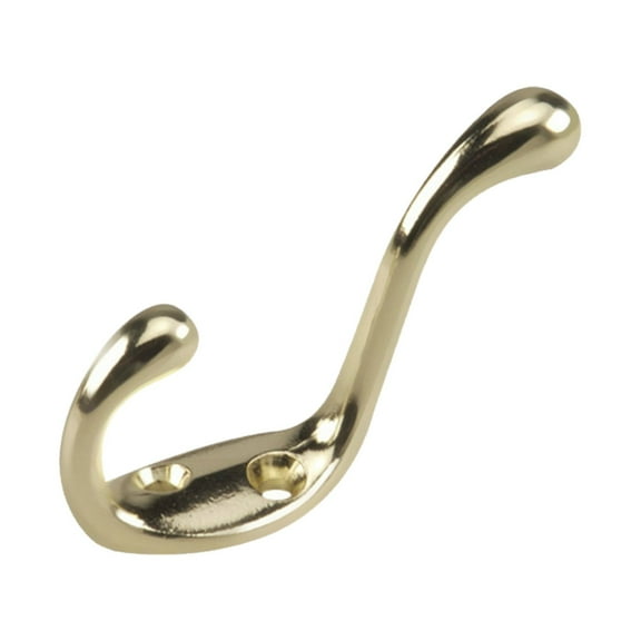 Rok Hardware Heavy Duty Coat Hook, 3-1/2", Bright Brass