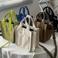 thumbnail image 2 of Minimalist Small Canvas Square Bag, All-Match Satchel Bag - Suitable For Work & School, 2 of 4