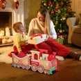thumbnail image 4 of Christmas Gift Train Decoration – Gingerbread Santa Train with Storage Compartments, Holiday Candy Holder & Decorative Centerpiece for Tree, Mantel, Table Display, 4 of 5