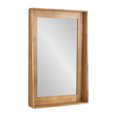 thumbnail image 1 of Kate and Laurel Basking Wall Mirror with Shelf, 24 x 37, Natural Wood, Decorative Rectangular Mirror with Storage Tier, 1 of 8