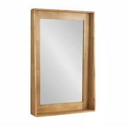 Kate and Laurel Basking Wall Mirror with Shelf, Natural 24x37