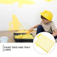 thumbnail image 3 of CATIEBYE 2Pcs Yellow Plastic Paint Tray Grid with Mesh Screen for Efficient Wall Painting, 3 of 7