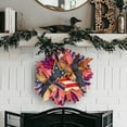 thumbnail image 2 of EUDIDV Patriotic Decor Independence Day Wreath Red Blue Pentagram Striped Door Hanging Decoration Home Decoration Props 40cm Party Supplies​, 2 of 4