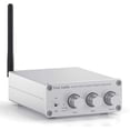 thumbnail image 1 of Amplificador Bluetooth plateado, mini amplificador estéreo Hi-Fi con receptor integrado para altavoces pasivos de audio doméstico, BT 5.0 Clase D, 2.0 canales, 100 W x 2, chip TPA3116, 1 of 5