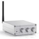 thumbnail image 1 of Amplificador Bluetooth plateado, mini amplificador estéreo Hi-Fi con receptor integrado para altavoces pasivos de audio doméstico, BT 5.0 Clase D, 2.0 canales, 100 W x 2, chip TPA3116, 1 of 5