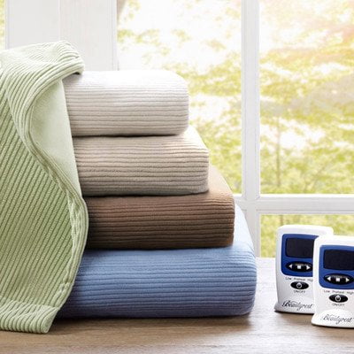 Beautyrest Electric Micro Fleece Heated Blanket, King, Sage
