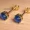 Black Vermeil, variant on AFGEMSNJEWELLERY Natural Blue Lindy Star Sapphire Stud Earrings for Women, 925 Sterling Silver Gold Plated Art Deco Push Back Earrings Gold 3.5