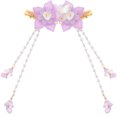 thumbnail image 1 of DEEPCRAFF 2Pcs Delicate Purple Flower Hair Barrettes with Tassels for Fashionable Hair Design, 1 of 8