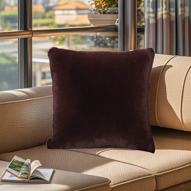 pstuiky Faux Fur Throw Pillows for Couch 17.7X17.7 Inch Square Decorative Pillow with Invisible Zipper Soft Polyester Pillow Case & Insert Included Home Decor for Living Room Sofa, Bed, Porch