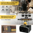 thumbnail image 3 of CRST 8 Outlet Heavy Duty Power Strip with Individual Switches, 15A/ 1875W Metal Power Strip Surge Protector with Circuit Breaker (1200 Joules), 6FT 14AWG Extension Cord and Mounting Bracket, 3 of 7
