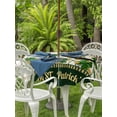 thumbnail image 2 of Outdoor Tablecloth with Umbrella Hole and Zipper, Happy St. Patrick's Round Table Cloth 54 Inch Waterproof Tablecloth, Legs Coin Green Shamrock Leaf Vintage Picnic Table Cover for Patio Camping, 2 of 7