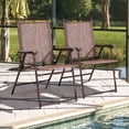 thumbnail image 1 of Costway Conjunto de 2 Sillas Plegables para Patio con Apoyabrazos Sillas de Comedor Portátiles para Terraza Piscina Jardín 64 x 58 x 91 cm, 1 of 10