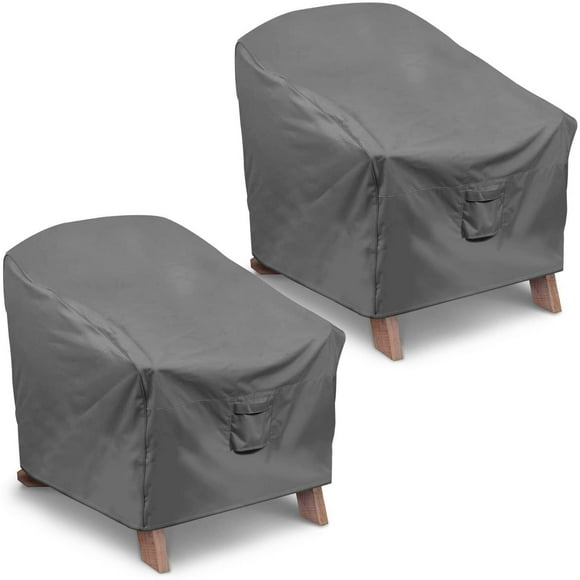 Housses de Chaise Adirondack de Patio Vailge, Housse de Chaise de Patio Robuste, Housses Imperméables pour Meubles de Patio de Pelouse Extérieur (Standard - Lot de 2, Gris)