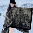 thumbnail image 4 of KuKuzhu Thick Shawl Poncho Open Front Cardigan Ruana Cape Knit Scarves Blanket Oversized Sweaters Winter Cloak, 4 of 7