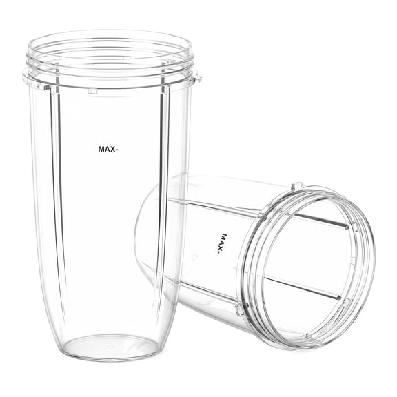2-Pack 32 oz Replacement Blender Cups Compatible with 600W and 900W Personal Blenders, Replacement for Extractor Blades, BPA-Free & Dishwasher-Safe
