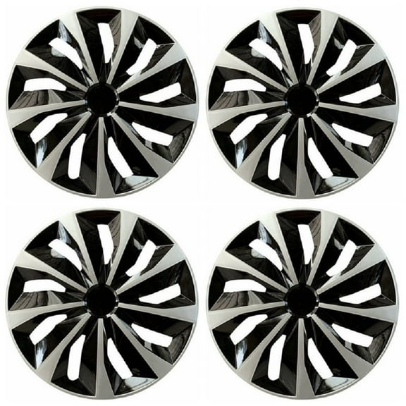 Beiled Universal Hubcap 16 inch ABS Tire Trim Cover, Pack of 4 Hubcaps Car Accessory, for Car Truck SUV，Silver