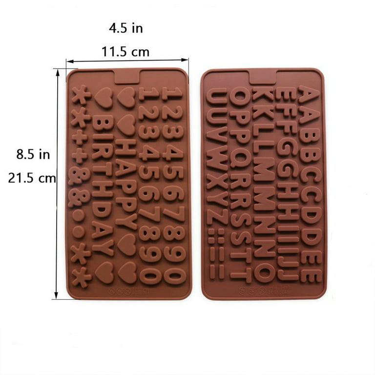 Silicone Chocolate Mold, AFUNTA 2 Pcs Silicone Letter Molds and 2 Pcs  Number Chocolate Molds with Happy Birthday Cake Decorations Symbols for DIY  Cookies, Chocolate, Candy, Jelly price in Saudi Arabia