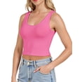 thumbnail image 4 of Blusas cortas AURUZA 2XL, sin mangas, espalda cruzada, rosa y rojo, 2 unidades, 4 of 7