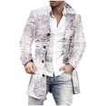 thumbnail image 1 of Styesk Jackets for Men Men's Long Sleeved Single Breasted Button Up Collar Printed Pocket Thick Jacket Coat, 1 of 2