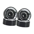 thumbnail image 1 of Bunblic 4 Pieces Aluminium Rims RC Wheel Rim Hub Metal 1.3'' RC Tire Wheel for 1:18 1:24 RC SCX24 Truck Hobby Vehicle DIY Modified argent, 1 of 8