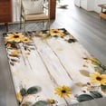 thumbnail image 3 of Yellow Floral Spring Area Rugs 4x6 for Living Room, Summer Rustic Botanical Vintage Wood Non Slip Washable Rug Runner, Low Pile Indoor Floor Carpet Mat Bathroom Rugs for Bedroom, Kids Room, 3 of 9