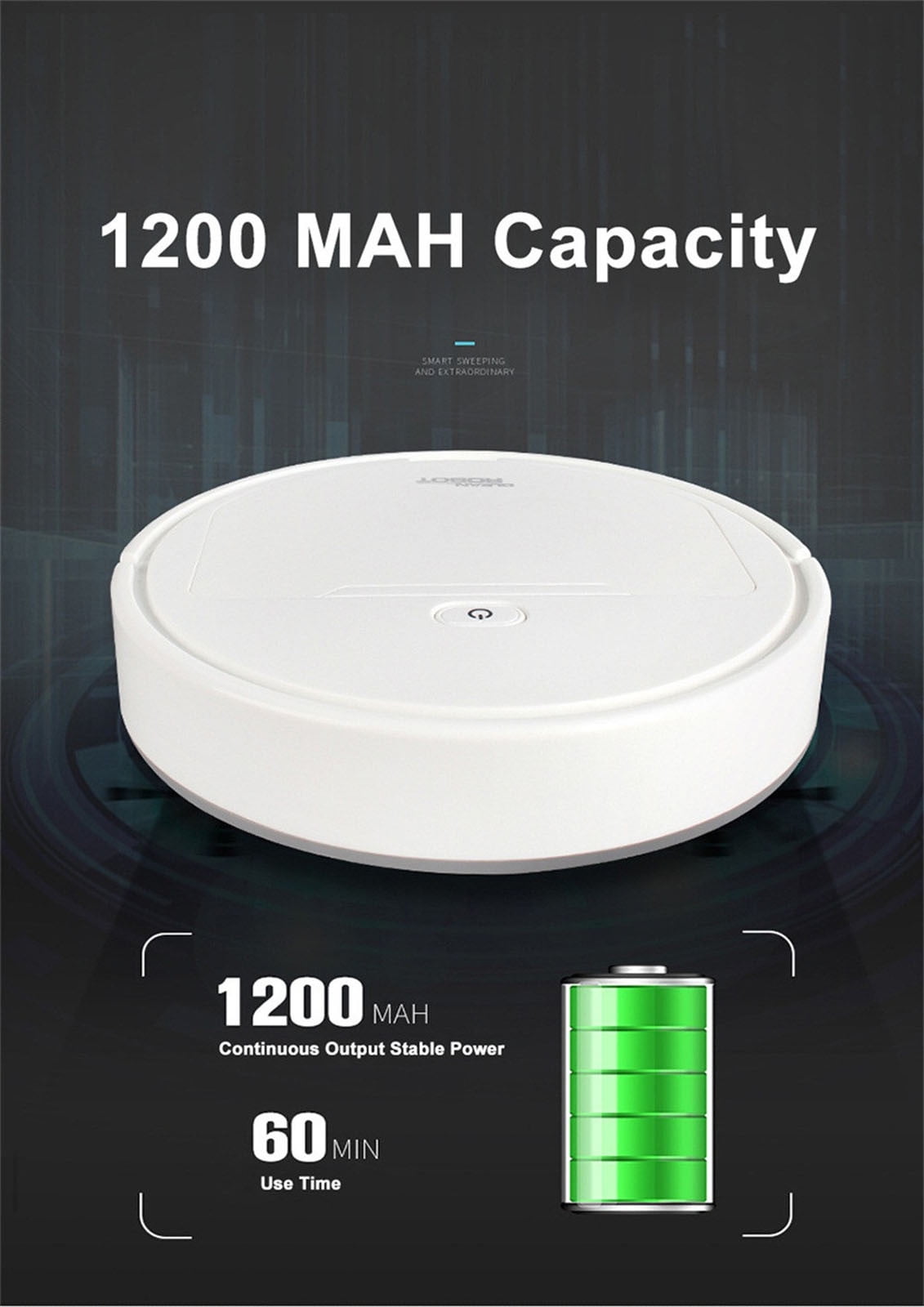 VWRXBZ Robot Vacuum USB Charging Fully Automatic Sweeping Robot Smart Vacuum Cleaner Lazy Mopping Machine Self Emptying 10.53x10.53x2.57 Inch