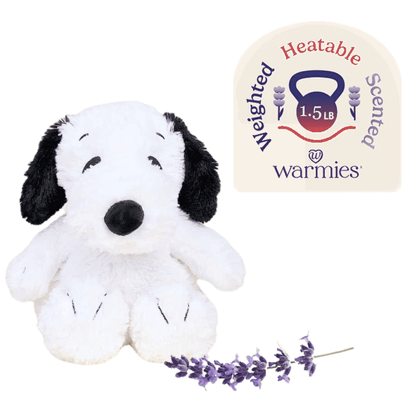 warmies 13” Snoopy Stuffed Animal, Microwavable Heated Plushies and Weighted Soft Plush Toys