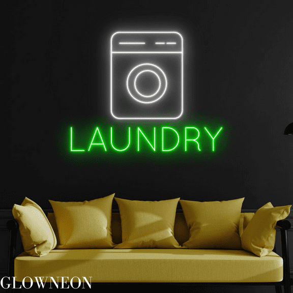 Glowneon Laundry Neon Sign, Laundry Washhouse Service Wall Led Light