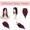 thumbnail image 2 of MY-LADY 100% Remy Human Hair Women Topper Hair Toppers Silk Base Hair Pieces Clip In Hair Topper with 3D Air Bangs 17 Colors 16inch #99J Wine red, 2 of 8