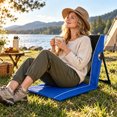 thumbnail image 5 of Folding Beach Chair Mat with Backrest Portable Lightweight Outdoor Seat with Carry Bag Breathable Mesh Seat for Picnic Beach Garden Camping Blue, 5 of 5